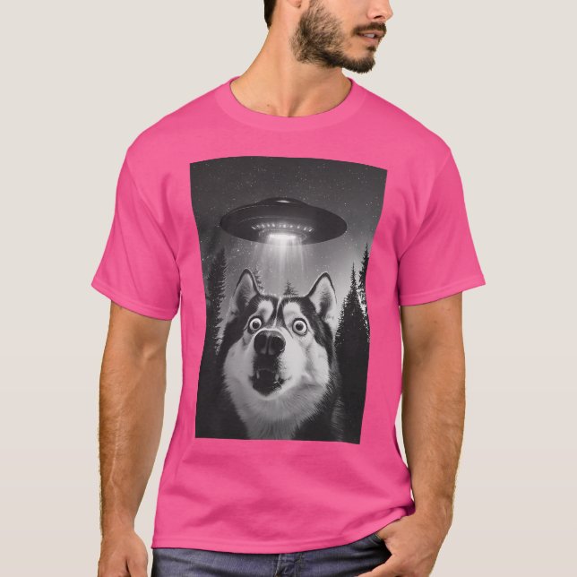 Camiseta Engraçado Rouco Ufo Selfie (Frente)