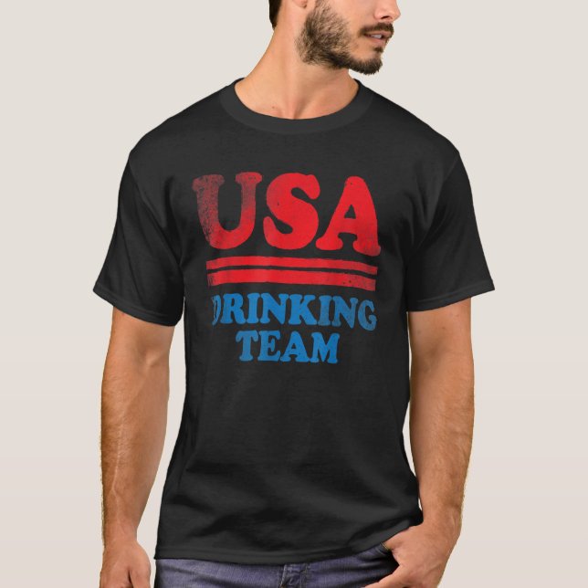 Camiseta Engraçado roupa de Independência Equipe de Bebendo (Frente)