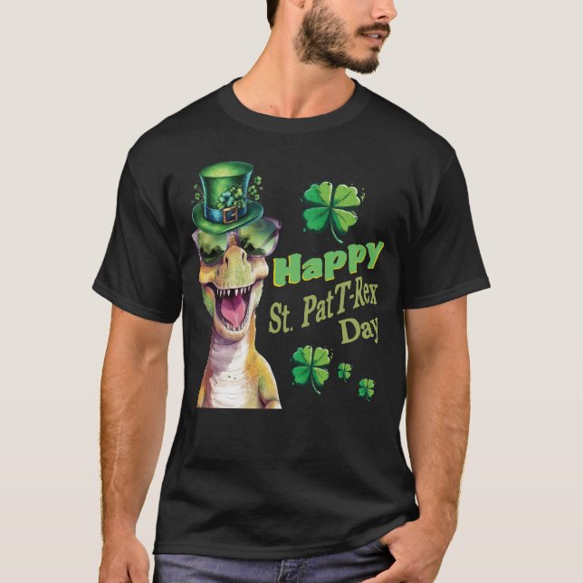 Camiseta Engraçado Rua de Dinossauro Irlandês. (Frente)
