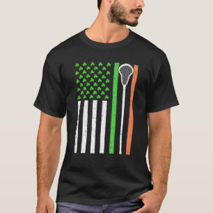 Camiseta Engraçado Rua de Lacrosse, bandeira irlandesa e ir