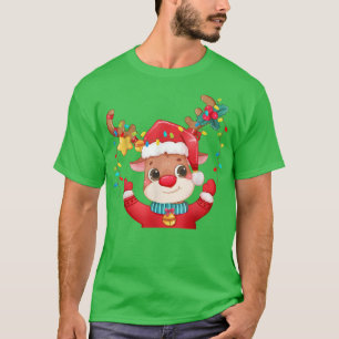 Camiseta Engraçado RUDOLPH Red Nose Reindeers Papais noeis 