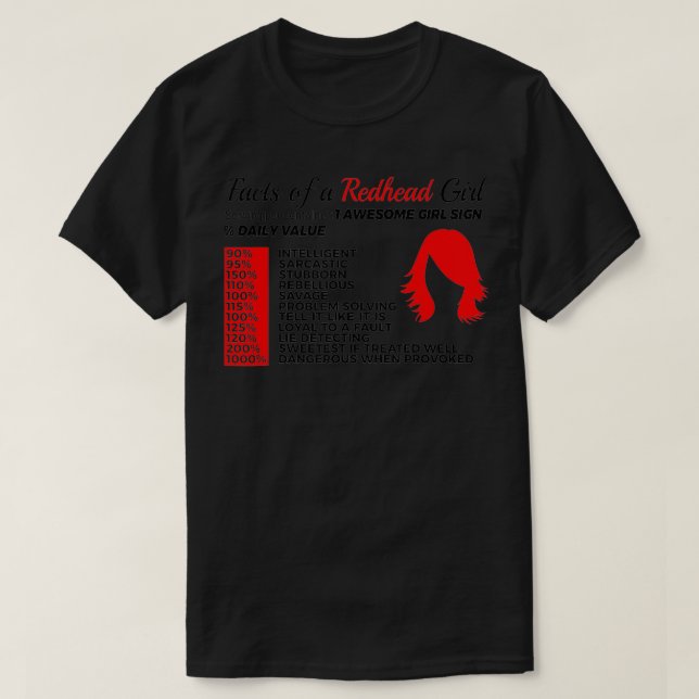 Camiseta Engraçado Ruiva Vermelha Garota Fala Cabelo Laranj (Frente do Design)