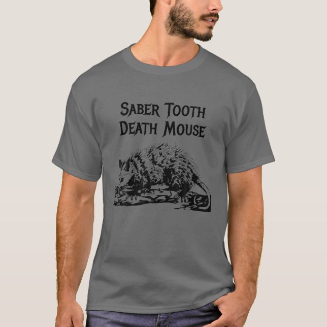 Camiseta Engraçado Saber Morte Dente Rato Errado Rua de Nom (Frente)