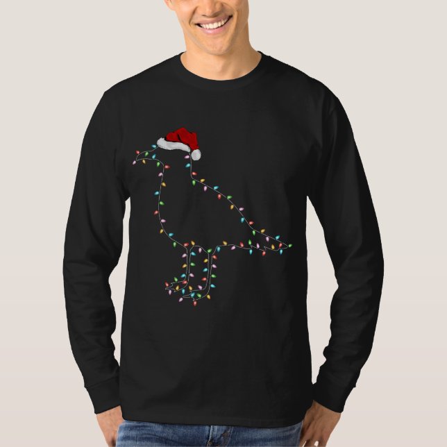Camiseta Engraçado Sagull Bird Xmas Iluminando Santa Hábula (Frente)