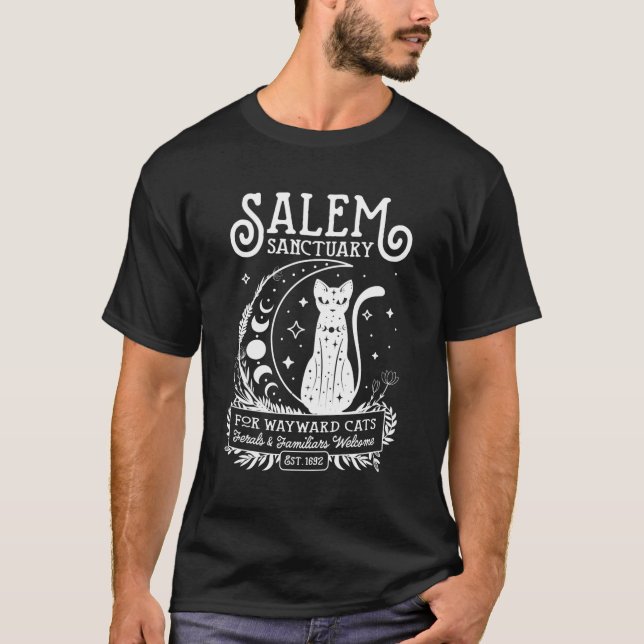 Camiseta Engraçado Salem Casa Para Gatos Negros Wayward 169 (Frente)