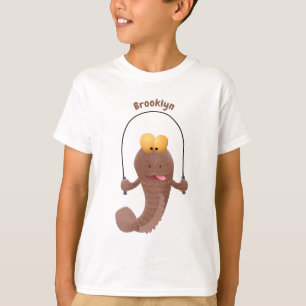 Camiseta Engraçado saltando desenho de peixe