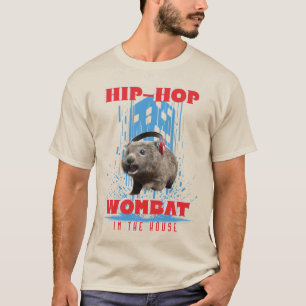 Camiseta Engraçado salto de Hip Wombat na Casa