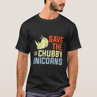 Camiseta Engraçado Salvar O Chubby Unicórns Gordo Rhino