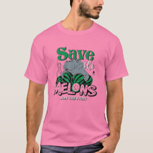 Camiseta Engraçado Salvar Os Melões Fiona Cancer De Mama Aw