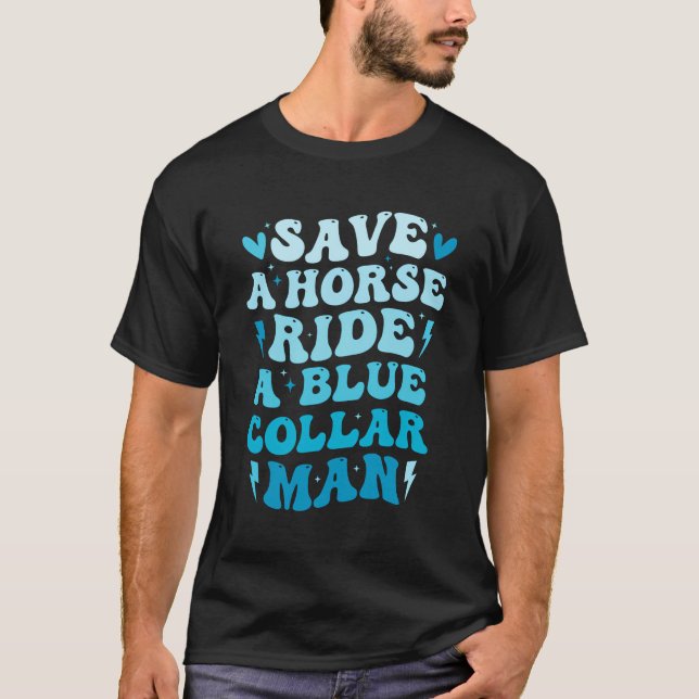 Camiseta Engraçado Salvar Um Cavalo Cavalgando Um Homem De  (Frente)