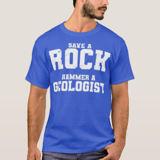 Camiseta Engraçado Salvar Um Martelo De Rock Um Geólogo Adu