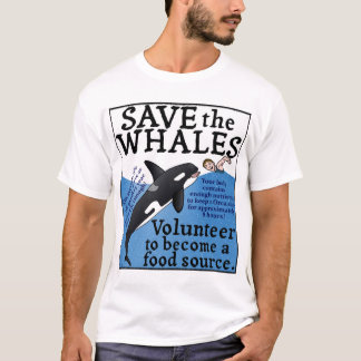 Camiseta Engraçado Salve a Sátira das Baleias Orca Humor