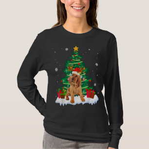 Camiseta Engraçado Sanguhound Árvore de Natal Gift Cachorro