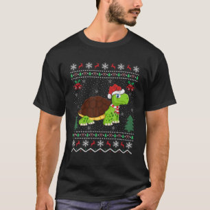 Camiseta Engraçado Santa Hato Tartaruga do Mar Xmas Present