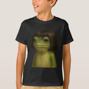 Camiseta Engraçado Sapo Rapariga Bob Hair Meme Art