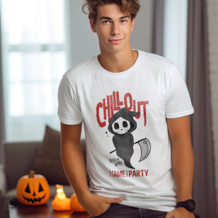 Camiseta Engraçado Sarcástico GrimReaper Figurino de Festa