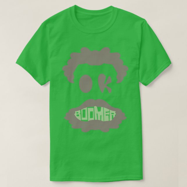 Camiseta Engraçado Sarcástico Ok Boomer Rosto de Hipster (Frente do Design)
