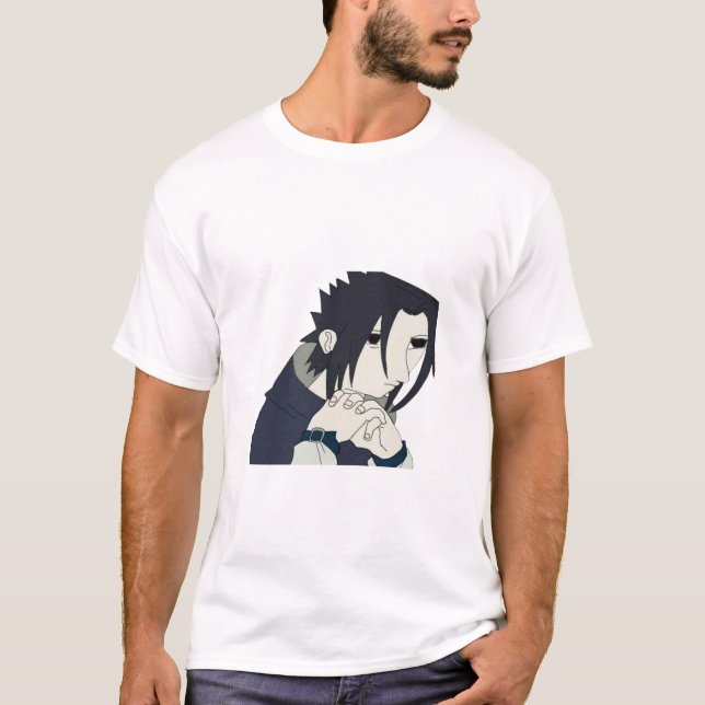Camiseta Engraçado "Sasook" Sasuke Brooding Meme T-shirt (Frente)