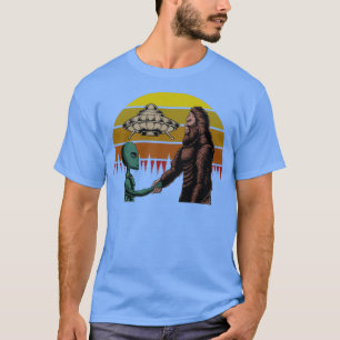 Camiseta Engraçado Sasquatch Bigfoot e rapto de OVNI Aliení