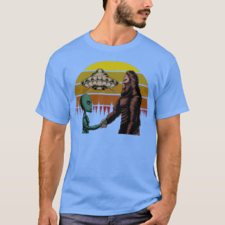 Camiseta Engraçado Sasquatch Bigfoot e rapto de OVNI Aliení