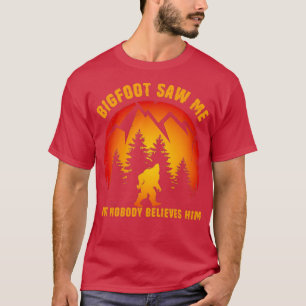 Camiseta Engraçado Sasquatch Bigfoot Me Viu, mas ninguém ac