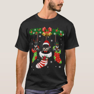Camiseta Engraçado Schnauzer Árvore de Natal Meias Cão Por
