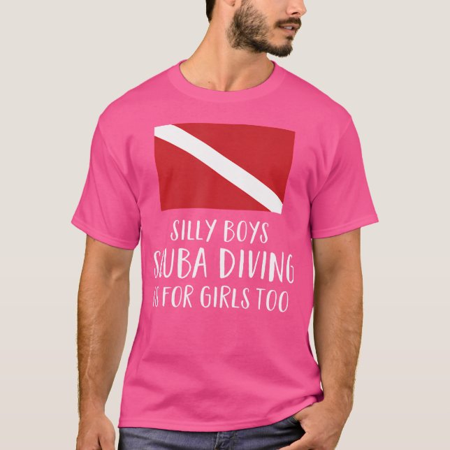 Camiseta Engraçado Scuba Mergulhando Mergulhador Bandeira S (Frente)