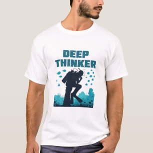 Camiseta Engraçado Scuba Mergulhando Mergulhador Deep Think