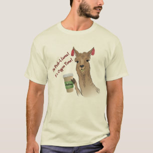 Camiseta Engraçado Sem Prob-Lama! É Unisex do Tempo do Café