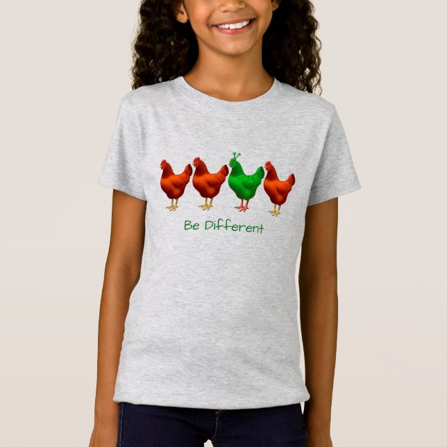 Camiseta Engraçado Ser Diferente Galinha Alienígena Marcian (Frente)