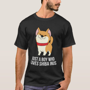 Camiseta Engraçado Shiba Inu Boy Só Um Menino Que Ama Shiba