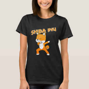 Camiseta Engraçado Shiba Inu Uni Dança Cachorro Dabbed Sorr