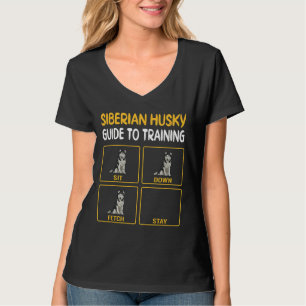 Camiseta Engraçado Siberian Husky Guia Para Treinar Cão Obe