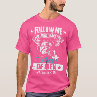 Camiseta Engraçado Siga-Me Fisher De Homens, Pesca Cristã