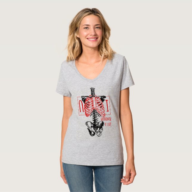 Camiseta Engraçado Skeleton Coração Eu Te Amo (Frente Completa)