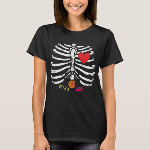 Camiseta Engraçado Skeleton Halloween Cardies