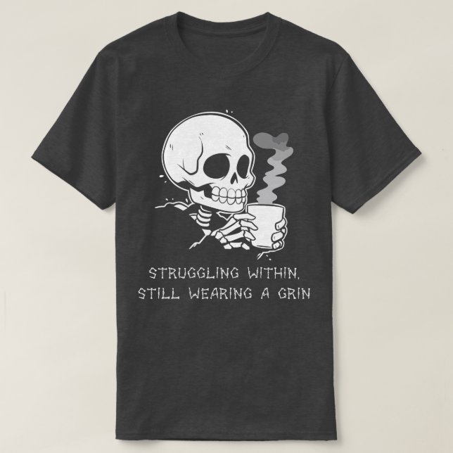 Camiseta Engraçado Skeleton preguiçoso Gótico Homens Mulher (Frente do Design)
