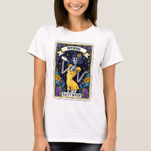 Camiseta Engraçado Skeleton Salty B Tarot