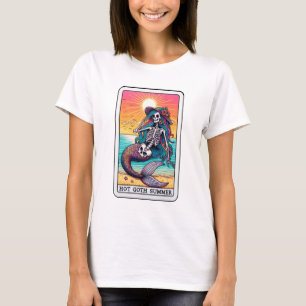 Camiseta Engraçado Skeleton Sereia Tarot Gótico Quente Verã
