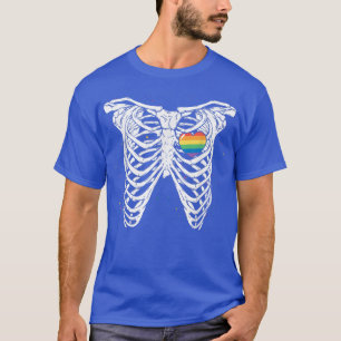 Camiseta Engraçado Skeleton Xray Ribes Cardíacas Orgulho ga