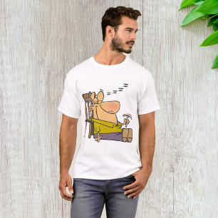Camiseta Engraçado Sleepy Man Napling com Sanduíche
