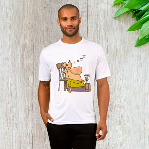 Camiseta Engraçado Sleepy Man Napling com Sanduíche