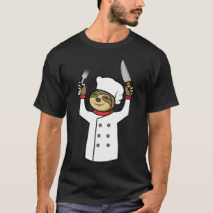 Camiseta Engraçado Sloth Chef Cook Comida GIft Engraçado