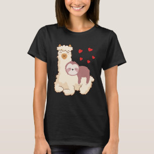 Camiseta Engraçado Sloth Riding Lama Shirt Engraçado Alpa