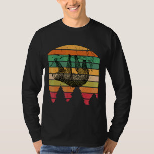 Camiseta Engraçado Sloth Vintage Retro Pine Tree Men Mulher