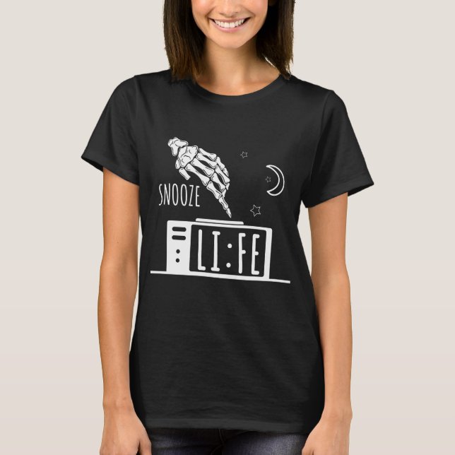 Camiseta Engraçado Snooze Relógio (Frente)