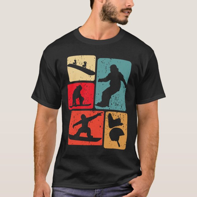 Camiseta Engraçado Snowboard Lover Snowboarder Esportes de  (Frente)