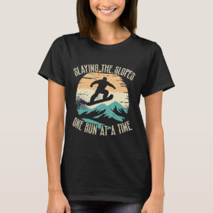 Camiseta Engraçado Snowboard Memória A Jogar Os Lixos Uma C