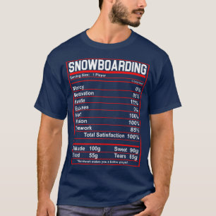 Camiseta Engraçado Snowboard Nutrição Fatos de Inverno