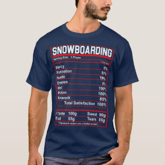 Camiseta Engraçado Snowboard Nutrição Fatos de Inverno